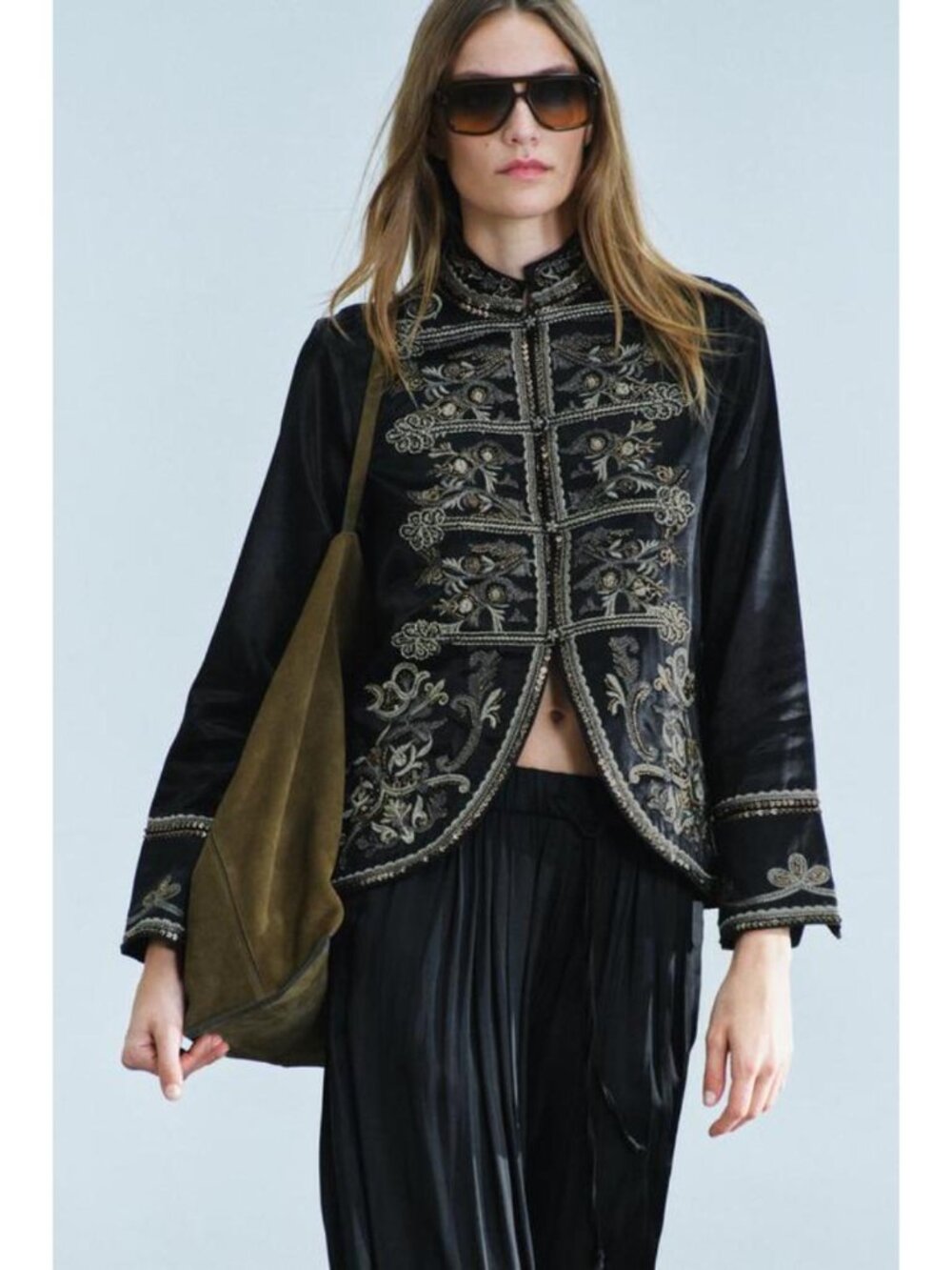 ZARA ZW COLLECTION EMBROIDERED FROG FASTENING JACKET 5107/251/800